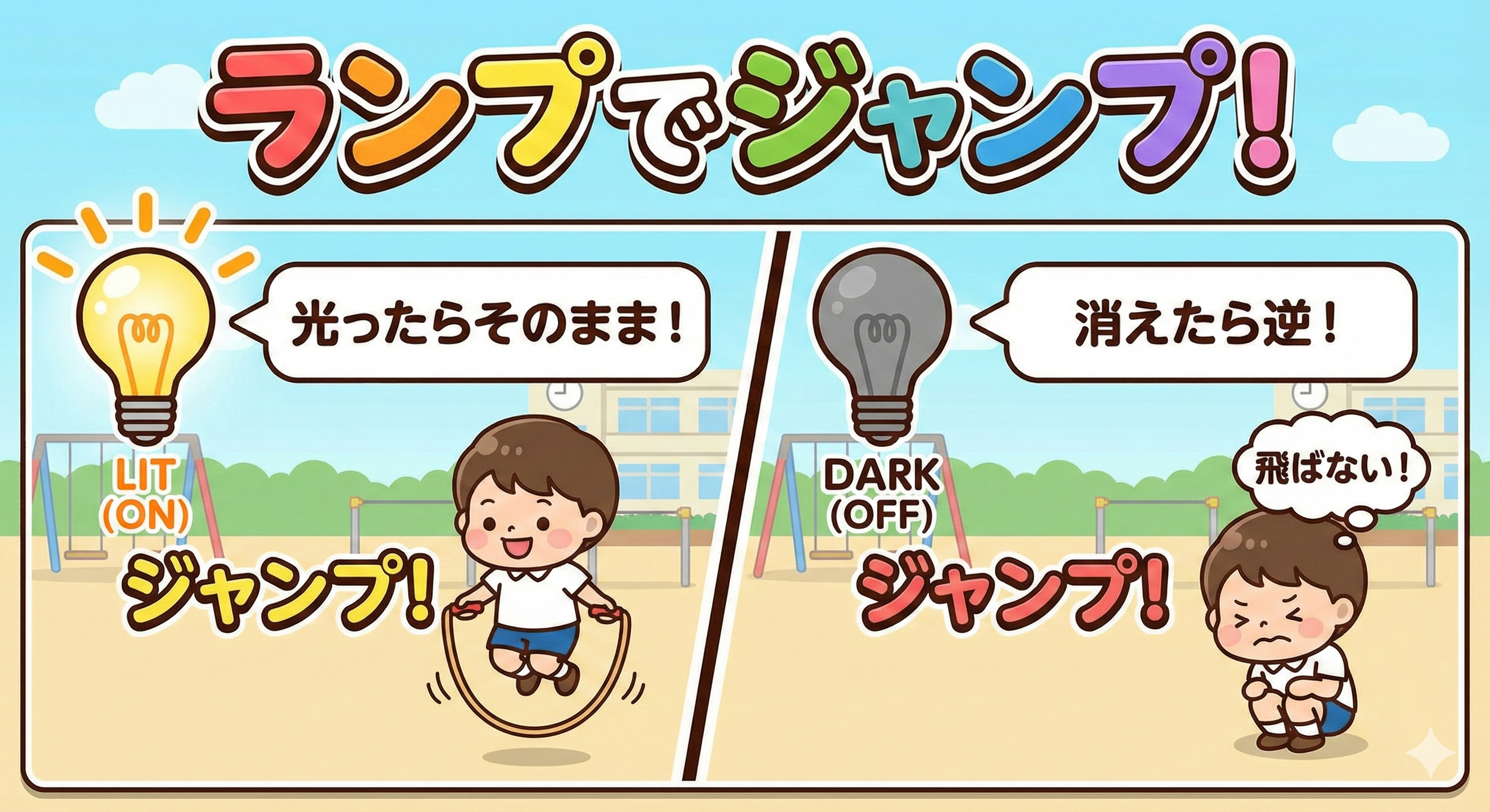 ランプでジャンプ！のゲーム画面