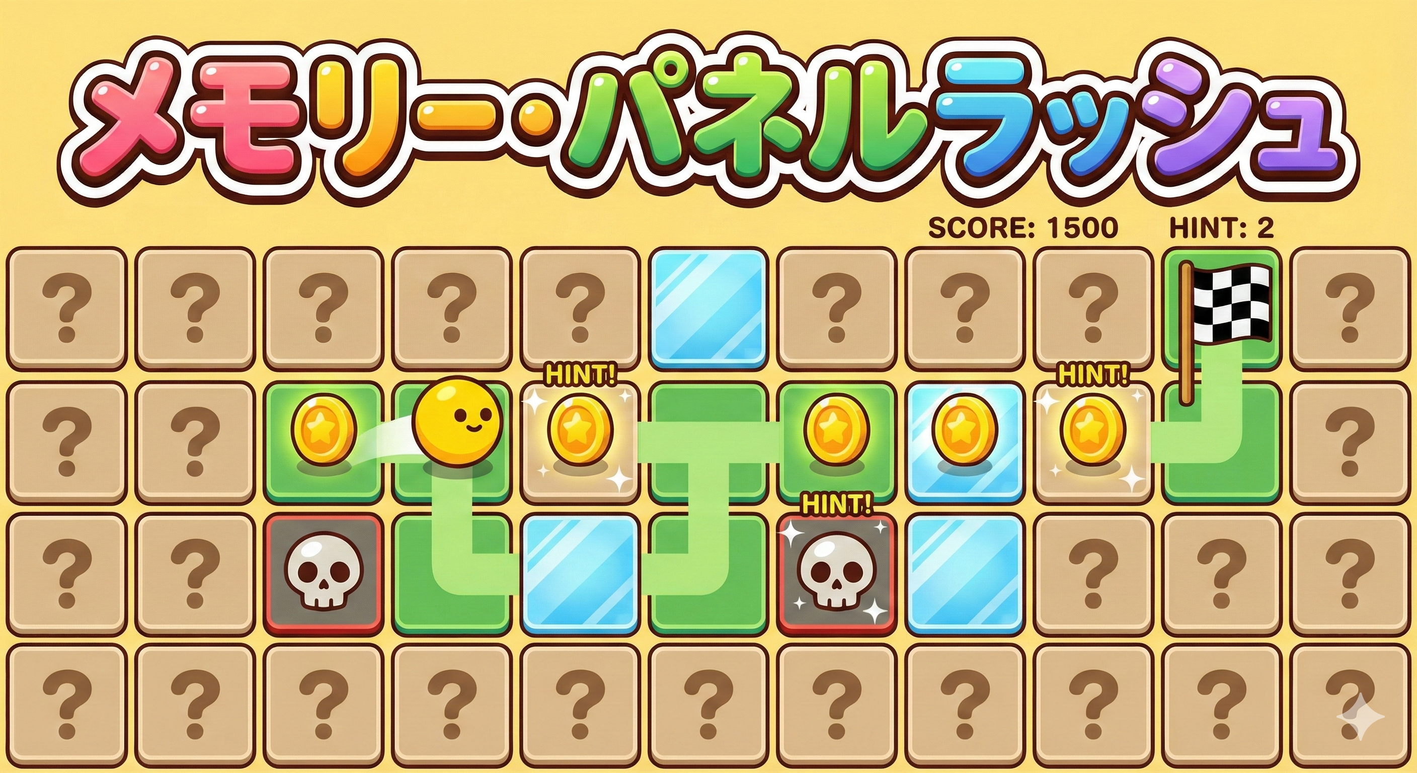 メモリー・パネルラッシュのゲーム画面